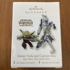 2010 Hallmark Star Wars Clone Wars Master Yoda And Captain Rex Ornament NEW