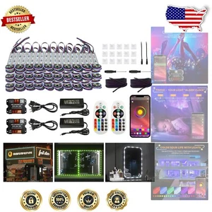 80Ft RGB Storefront LED Light Kit with Bluetooth Control & Remote - Waterproof - Picture 1 of 11