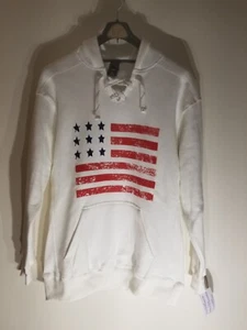 J. America Drawstring American Flag Hoodie Size XL New With Tags - Picture 1 of 17
