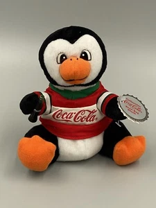 COCA-COLA Collectible 6” Penguin Coke Holding  Bottle 6” Bean Bag Plush Vtg 1999 - Picture 1 of 8