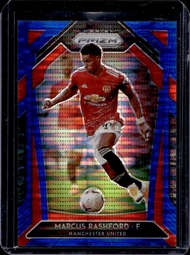 2020-21 Panini Prizm Premier League Marcus Rashford Blue Breakaway Prizm #22/195