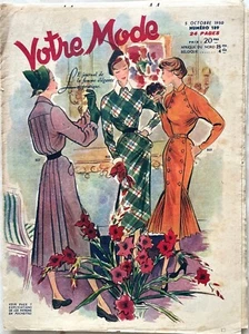 VOTRE MODE n° 189 du 5 Octobre 1950 ancienne revue Femme Couture et Tricot - Picture 1 of 4
