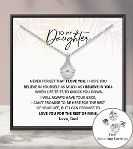 To My Daughter Gift from Dad Necklace for Daughter Birthday Sentimental Present - Picture 1 of 7