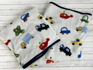 CIRCO Target Plush Baby Blanket Lovey Cars Boats Trucks Helicopter White Navy - Picture 1 of 5