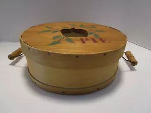 SOPORTE PARA PASTEL caja de madera doblada 2 manijas pintado a mano granja campo 11" w - Imagen 1 de 8