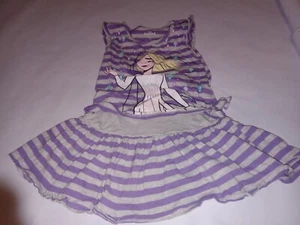 Disney Frozen II Dress Girls 5 Purple Gray Cap Sleeve - Picture 1 of 9