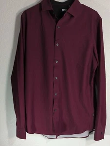 DKNY Camicia elegante uomo fantasia viola media misto poliestere spandex - Foto 1 di 11
