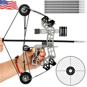 10" Mini Compound Bow Arrows Set 12lbs Archery Target Gift Adult Shooting Gun - Picture 1 of 12