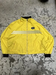 Vintage 90s Yellow 3M Stripe Windbreaker Zip Up Jacket Rare L - Picture 1 of 7