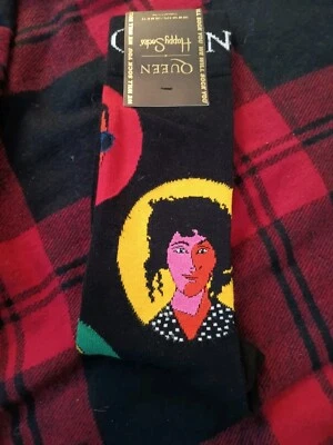 Meias Happy - Queen - "We Will Rock You" - Sapato Masculino Tamanho 8-12 - Novo com etiquetas - Imagem 1 de 2