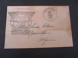 Antigua cubierta vintage 1941 - DEDICACIÓN AEROPUERTO STOCKTON FIELD - Cuerpo Aéreo del Ejército de EE. UU. - Imagen 1 de 1