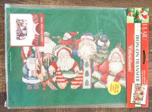 1995 Plaid Iron-On Transfer BABBO NATALE DA COLLEZIONE 10"x6" per felpa/maglietta - Foto 1 di 3