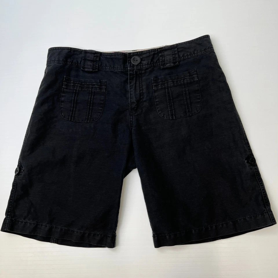 Sanctuary Short Women 32 Linen Roll Tab Mid Rise 34x10 Pocket Work Hike Core Go - Image 1 of 4