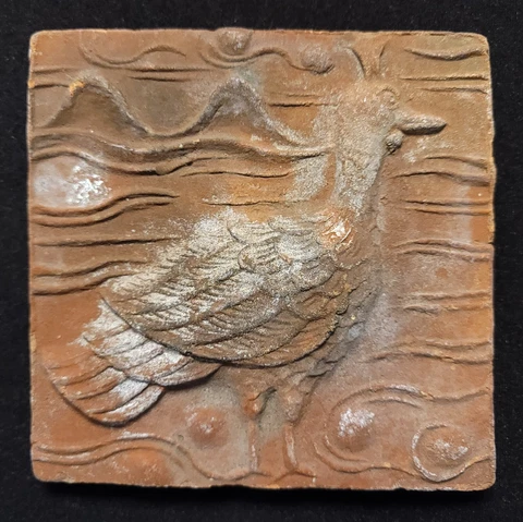 Spectacular Medieval Era Ceramic Peacock Tile. About 1200-1400AD Cover