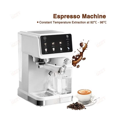 New！51MM Coffee Machine with Automatic Milk Frother 1.5L Water Tank Plastic - Image 1 of 4