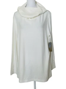 Maglione Chicos Tg 3/XL Morbido CozyKnit Bianco Avorio Collo Cappuccio Manica Lunga Pullover - Foto 1 di 9