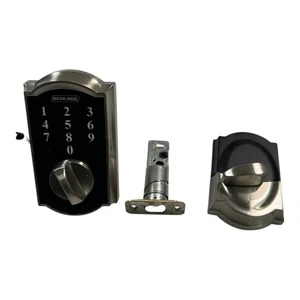 Schlage Keypad Deadbolt Lock Camelot nichel satinato BE375 (testato, senza viti) - Foto 1 di 7