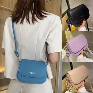 Color Simple Flap Messenger Bag Crossbody Bag Saddle Shoulder Bag Handbags - Picture 1 of 17