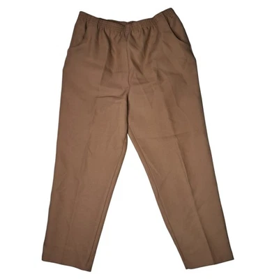 Calça feminina Haband 18 PET bronzeada bolsos elástico conforto perna reta - Imagem 1 de 4