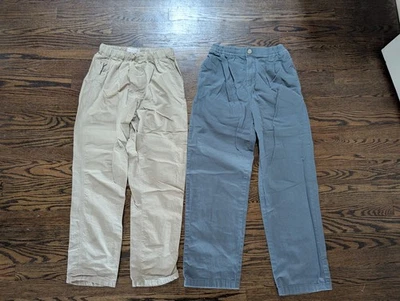 Paquete Lote De 2 Pantalones Chinos Zara Plisados Frontales Niños Talla 12-13-14 Azul Caqui Foto 1 de 4