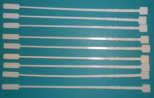 MCDONALDS VINTAGE PLASTIC COFFEE STIRRERS FLAT PADDLE STYLE SPOONS LOT OF 9 USED - Picture 1 of 6