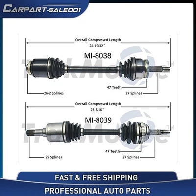 Eje CV delantero izquierdo derecho Dodge Stealth TrakMotive 1991-1996 Foto 1 de 3