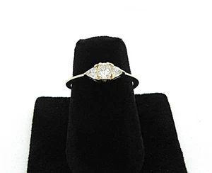 ANELLO DI FIDANZAMENTO 3 PIETRE DIAMANTE TRIANGOLO OVALE FEDE NUZIALE TERRA MINATA - Foto 1 di 3