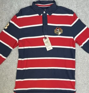 Raging Bull Rugby Shirt Men's Size Medium 18 P2P Long Sleeve Stripe - Picture 1 of 8