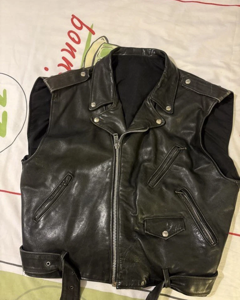 perfecto gilet sans manche cuir - Photo 1/4