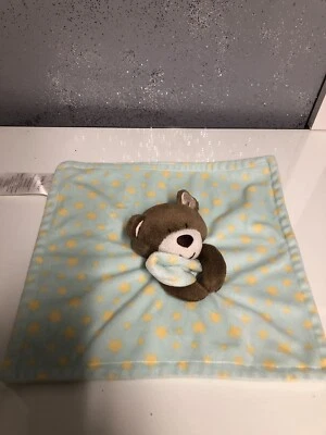 Маленькое чудо плюшевый медведь мягкий ребенка безопасности одеяло аква с желтыми звездами изящный - Изображение 1 из 4