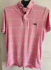 Men's Pink with thin white stripe Superdry Polo Shirt. Large