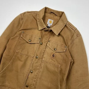 Carhartt Berwick Jacket Fleece Lined Size Mens Small Workwear Tan - Picture 1 of 12