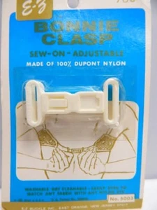 Nos Vintage EZ Bonnie Clasp Sew On Adjustable Bra Shirt Coat Buckle Extention - Picture 1 of 9