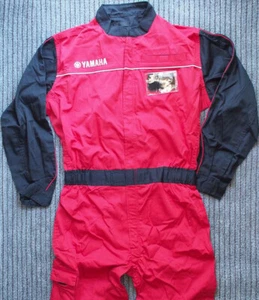 Yamaha Work Clothes Mechanic Jumpsuit Work Coverall L Size Red/Black F/S - Picture 1 of 3