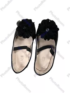 Childrens Place Girls Black Cat Shoes Size 8 Excellent Condition - Picture 1 of 3