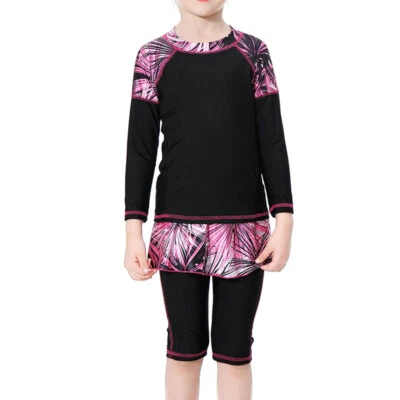 Niños Niñas Musulmán Modesto Traje de Baño Ropa de Playa Traje de Baño Burkini Cubierta Completa Elegante Foto 1 de 4