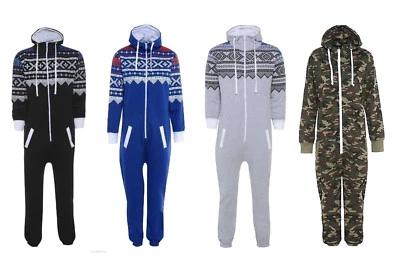 Kids Boys Girls Toddler Aztec 1Onesie All In One Hooded Jumpsuit Ages 2-6 Years