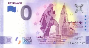 0 Euro Schein Island 2022 · Reykjavik · Souvenir o Null € Banknote - Bild 1 von 2