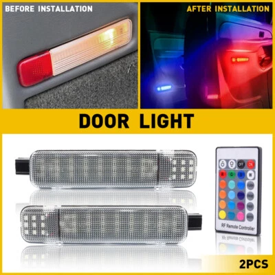 Par de luces LED de cortesía de puerta RGB para 95-07 Chevy C/K Silverado Tahoe GMC Sierra Foto 1 de 4