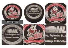 07-08 NIAGARA ICE DOGS VS MISSISSAUGA ST. MIKE'S MAJORS GAME PUCK INAUGURAL OHL