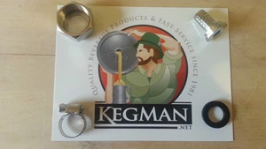 Bierleitungsanschlüsse: Klemme, Unterlegscheibe; 5/16 Saitenhalter und Sechskantmutter - Bild 1 von 2