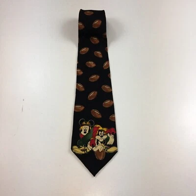 Mickey Mouse And Goofy Neck Tie Mens Multicolor Silk Disneys  Ruby Football  - Imagem 1 de 4