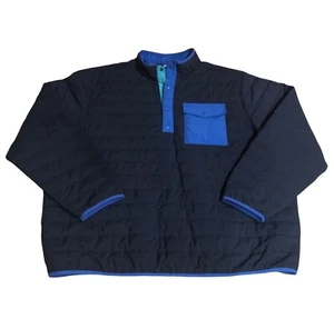 Lands End Puffer Pullover Jacket 1/4 Snap Quilted Men’s 3XL/T Insulated Navy - Picture 1 of 6