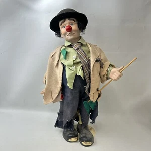 Muñeca Dinastía Colección Clyde El Hobo Payaso Muñeca Porcelana Con Soporte - Imagen 1 de 9