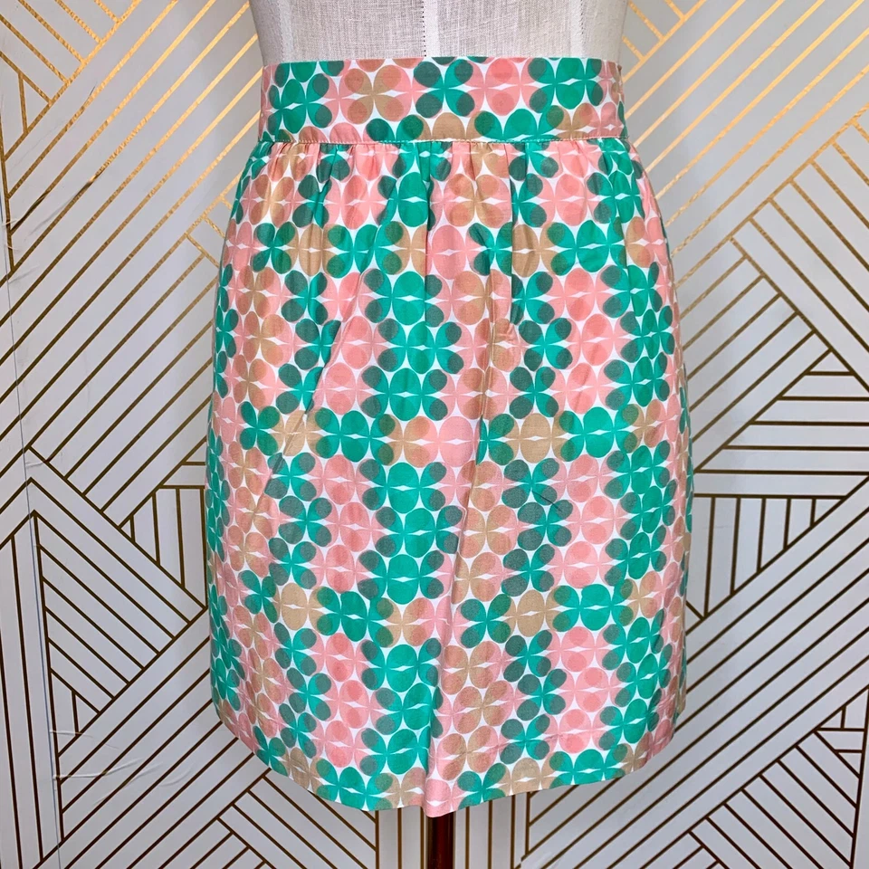 Minifalda Elizabeth McKay Seda Geométrica Hipster Línea A Estampado Pastel Talla 6 Foto 1 de 4