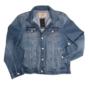 Chaqueta Jean True Religion Grande Para Hombre Lavado Dorado Jesse SN Camionero Chaqueta Nueva - Imagen 1 de 18