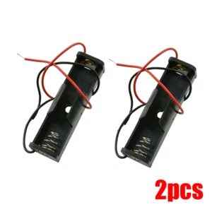 2PCS Battery Holder Case Box with 6" Wire Leads for 1.5V 1X AA Battery - Afbeelding 1 van 6