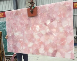 48" x 36" Rose Quartz Table Top - Rectangular Design - Natural Gemstone Tabletop - Picture 1 of 11