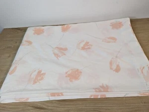 Vintage Twin Flat Sheet ONLY Springmaid Orange Flowers Cotton Cottage Farmhouse - Picture 1 of 3