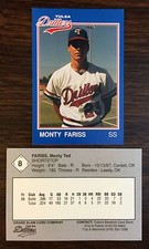 1989 Grand Slam TULSA DRILLERS-Rangers #8 MONTY FARRIS  EX/M Card  G7105306